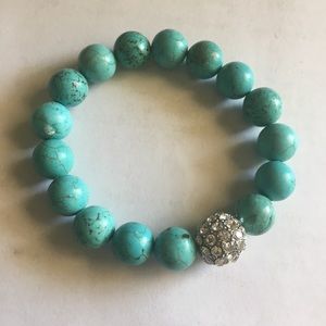 Sugar Bean Jewelry Turquoise bead stretch bracelet